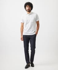 MNKGC60170 MICHEL KLEIN HOMME(ミッシェルクラン オム) 《日本製》リンクスVネック半袖ポロシャツ ホワイト