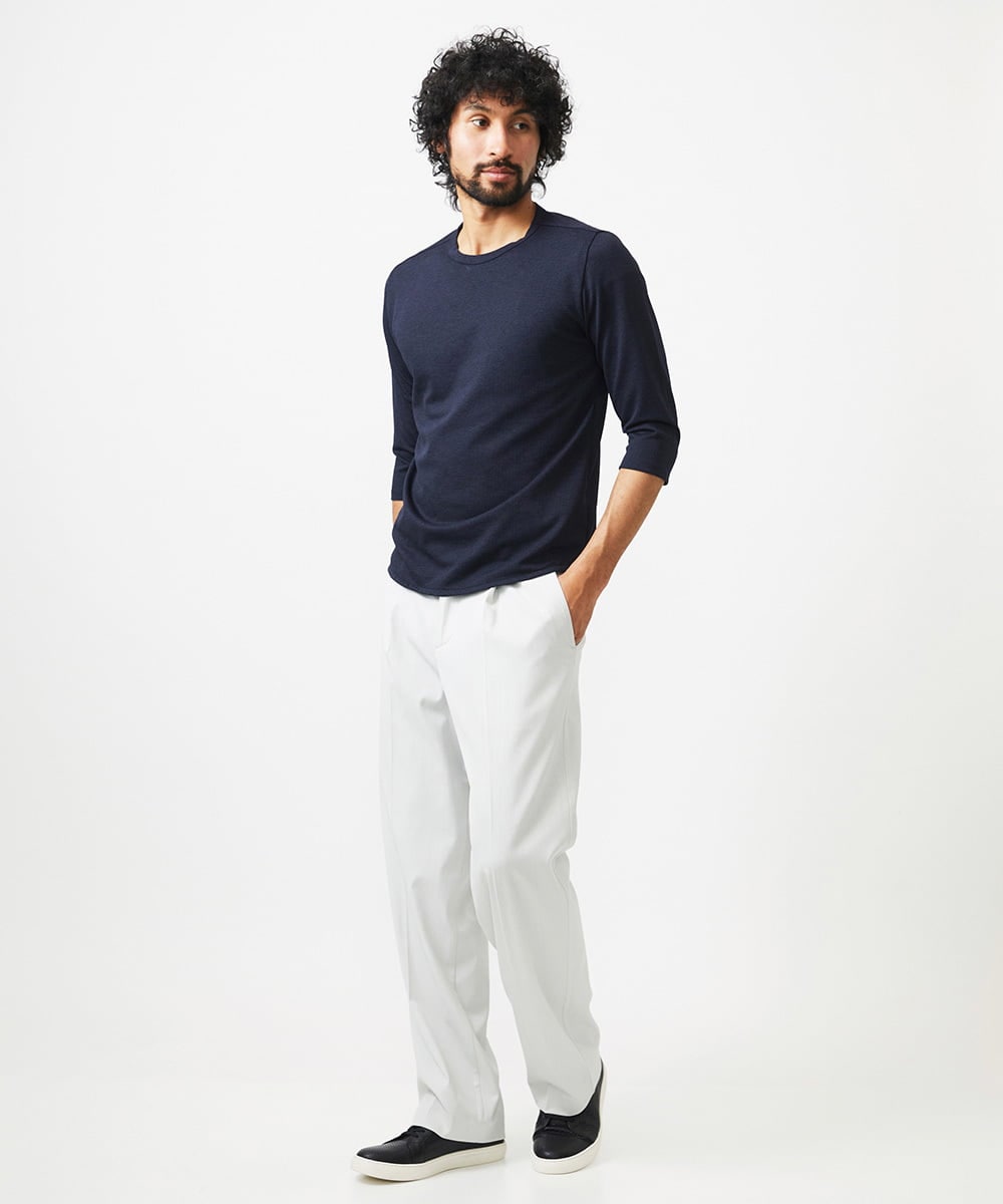 MNKGC64160 MICHEL KLEIN HOMME(ミッシェルクラン オム) 《日本製》七分袖カットソー ネイビー