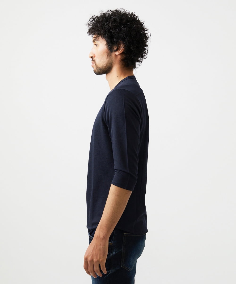 MNKGC64160 MICHEL KLEIN HOMME(ミッシェルクラン オム) 《日本製》七分袖カットソー ネイビー
