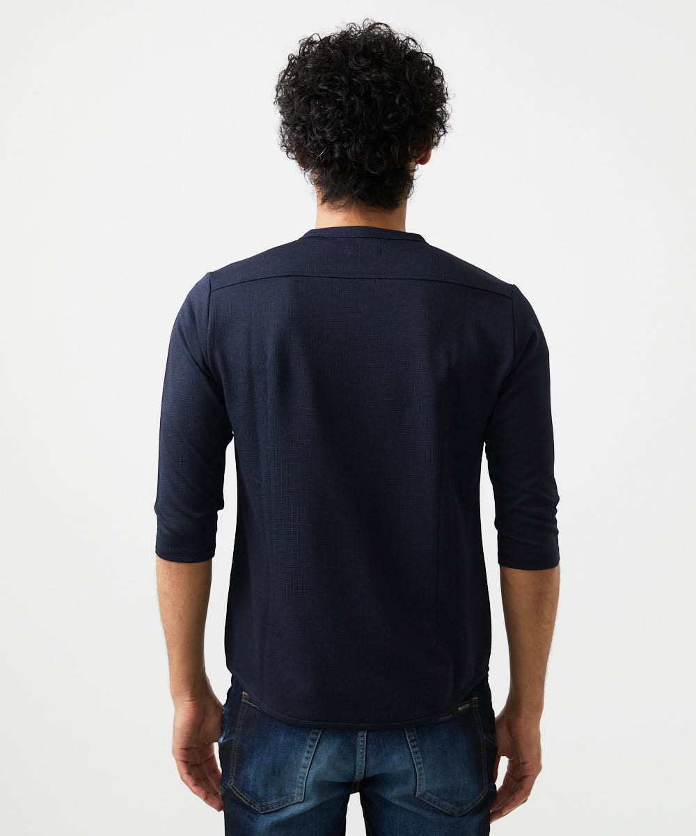 MNKGC64160 MICHEL KLEIN HOMME(ミッシェルクラン オム) 《日本製》七分袖カットソー ネイビー