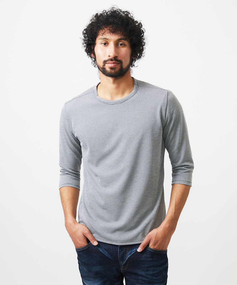 MNKGC64160 MICHEL KLEIN HOMME(ミッシェルクラン オム) 《日本製》七分袖カットソー グレー