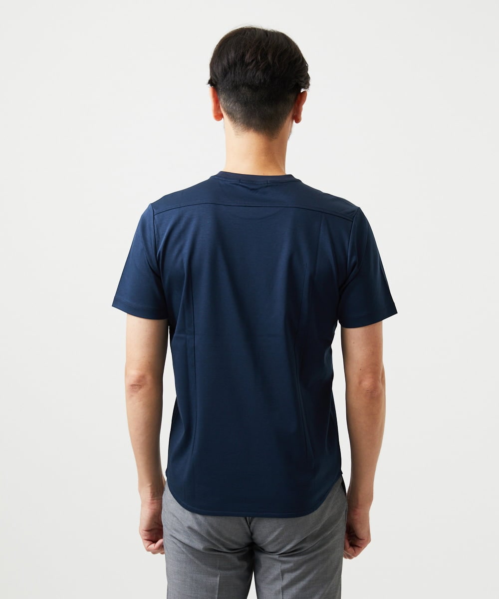 MNKGF53150 MICHEL KLEIN HOMME(ミッシェルクラン オム) クルーネック半袖カットソー ネイビー