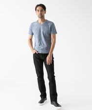 MNKGF54140 MICHEL KLEIN HOMME(ミッシェルクラン オム) アーガイル柄Vネック半袖カットソー ライトブルー