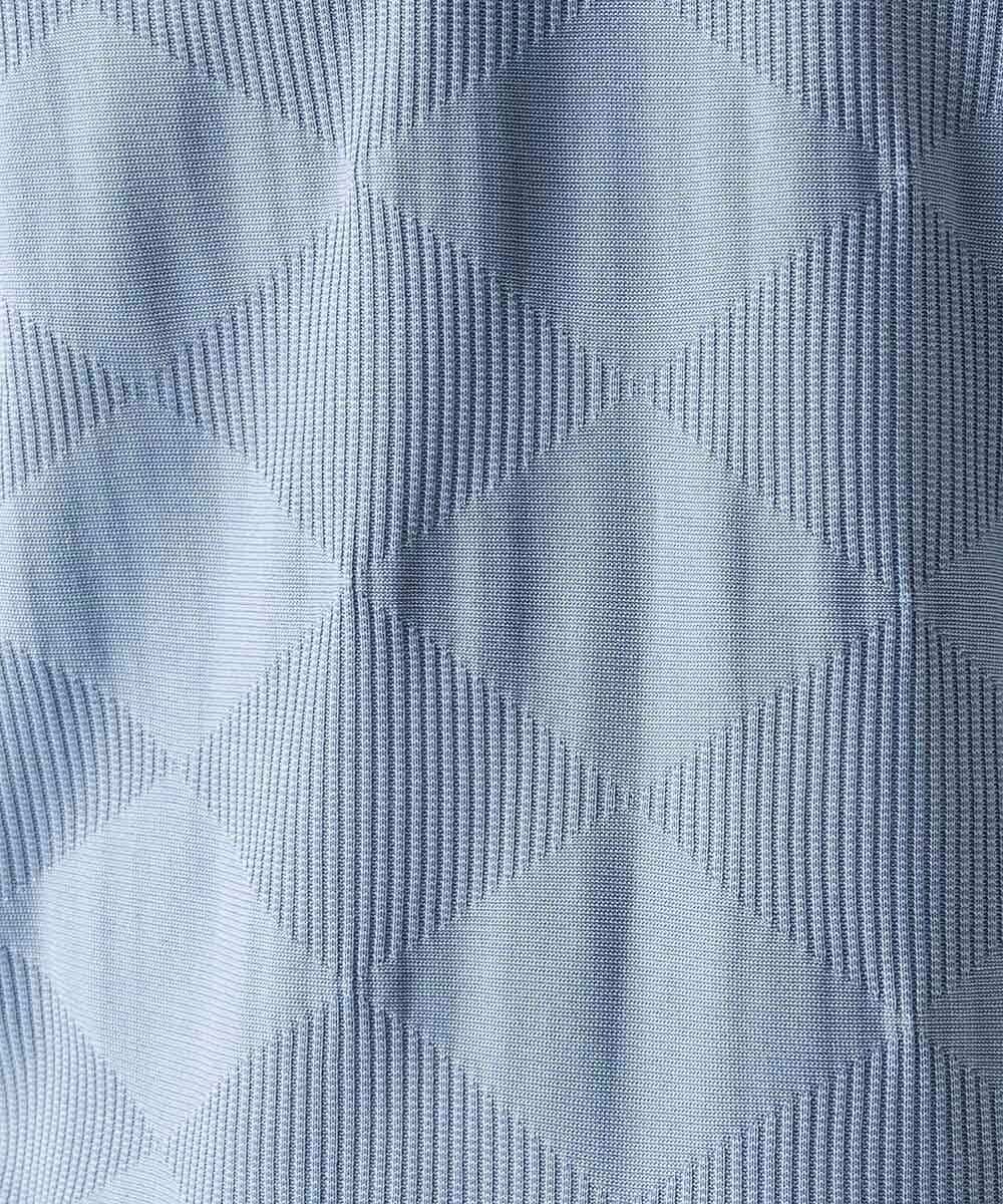 MNKGF54140 MICHEL KLEIN HOMME(ミッシェルクラン オム) アーガイル柄Vネック半袖カットソー ライトブルー