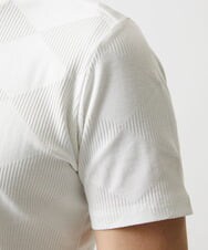 MNKGF54140 MICHEL KLEIN HOMME(ミッシェルクラン オム) アーガイル柄Vネック半袖カットソー ホワイト