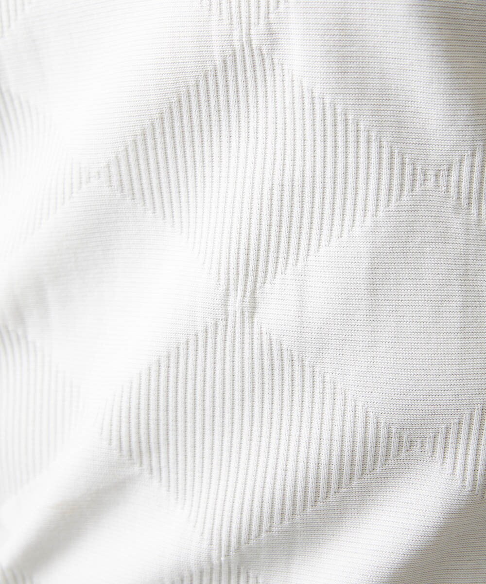 MNKGF54140 MICHEL KLEIN HOMME(ミッシェルクラン オム) アーガイル柄Vネック半袖カットソー ホワイト