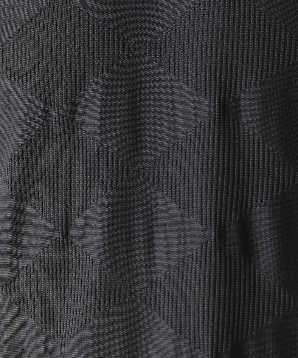 MNKGF54140 MICHEL KLEIN HOMME(ミッシェルクラン オム) アーガイル柄Vネック半袖カットソー ブラック