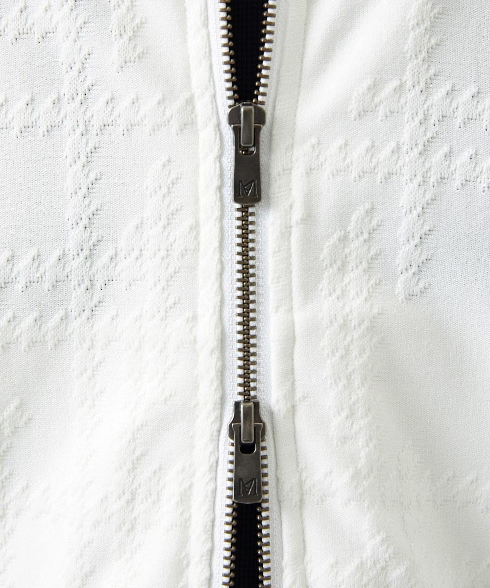 MNKGF58330 MICHEL KLEIN HOMME(ミッシェルクラン オム) 【セットアップ】ジャカードジップアップパーカー ホワイト