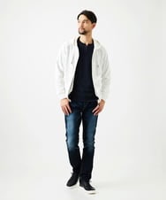 MNKGF58330 MICHEL KLEIN HOMME(ミッシェルクラン オム) 【セットアップ】ジャカードジップアップパーカー ホワイト