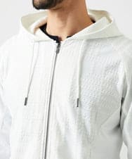 MNKGF58330 MICHEL KLEIN HOMME(ミッシェルクラン オム) 【セットアップ】ジャカードジップアップパーカー ホワイト