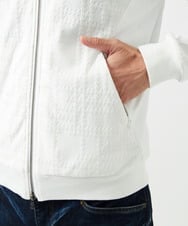 MNKGF58330 MICHEL KLEIN HOMME(ミッシェルクラン オム) 【セットアップ】ジャカードジップアップパーカー ホワイト