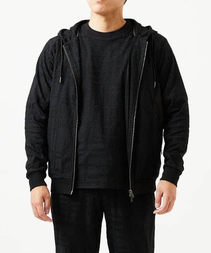 MNKGF58330 MICHEL KLEIN HOMME 【セットアップ】ジャカードジップアップパーカー