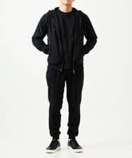 MNKGF58330 MICHEL KLEIN HOMME(ミッシェルクラン オム) 【セットアップ】ジャカードジップアップパーカー ブラック