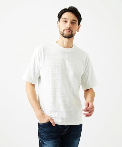 MNKGF59150 MICHEL KLEIN HOMME 【セットアップ】ジャカードクルーネック半袖カットソー