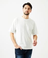 MNKGF59150 MICHEL KLEIN HOMME(ミッシェルクラン オム) 【セットアップ】ジャカードクルーネック半袖カットソー ホワイト