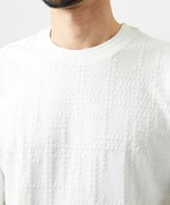 MNKGF59150 MICHEL KLEIN HOMME(ミッシェルクラン オム) 【セットアップ】ジャカードクルーネック半袖カットソー ホワイト