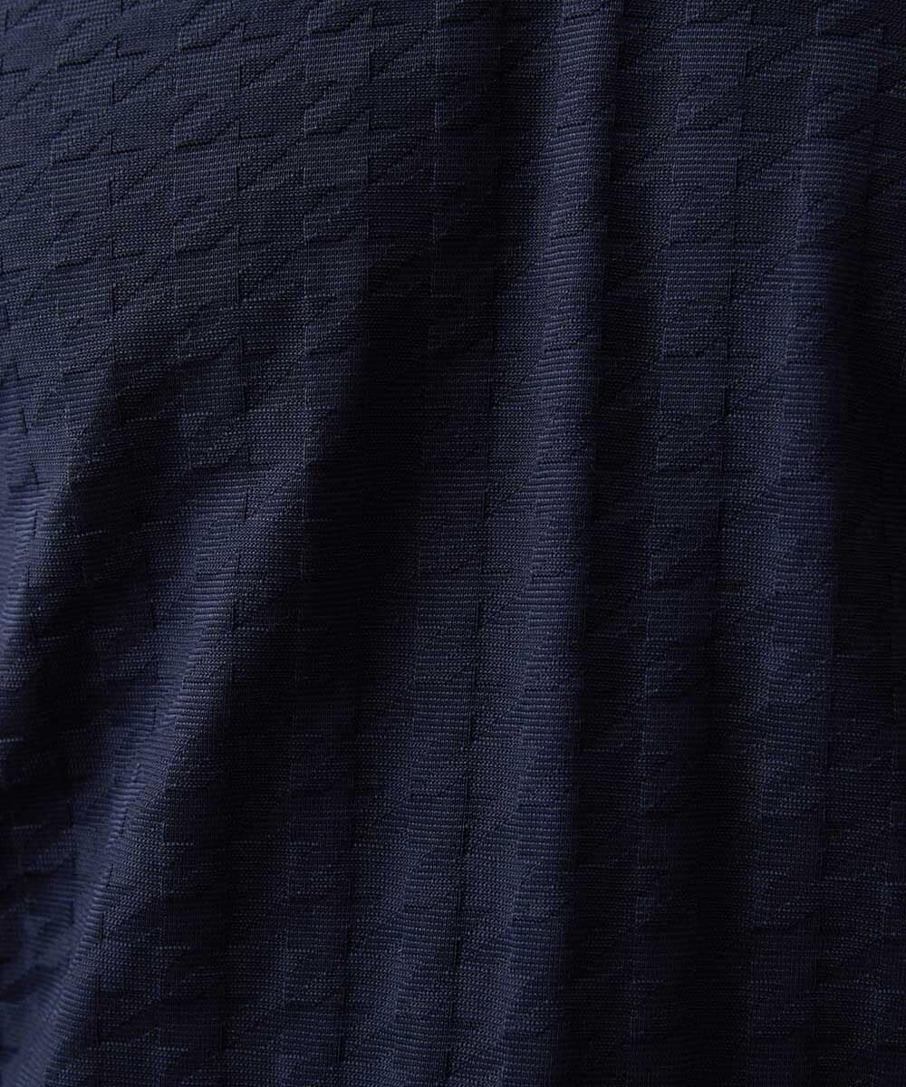 MNKGF60150 MICHEL KLEIN HOMME(ミッシェルクラン オム) 《日本製》千鳥リンクスVネック半袖カットソー ネイビー