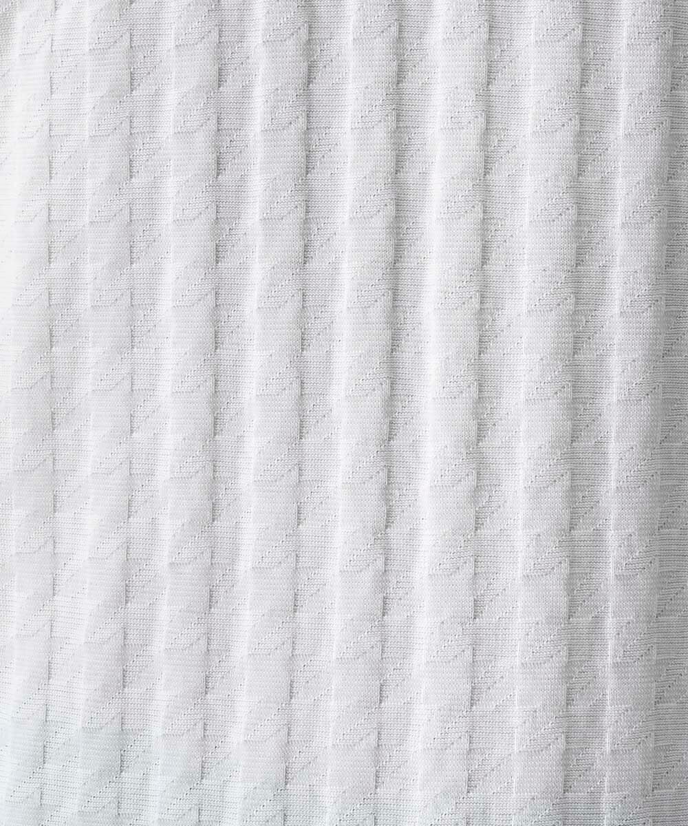 MNKGF60150 MICHEL KLEIN HOMME(ミッシェルクラン オム) 《日本製》千鳥リンクスVネック半袖カットソー ホワイト