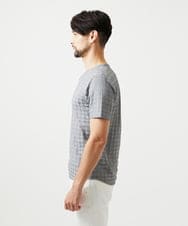 MNKGF60150 MICHEL KLEIN HOMME(ミッシェルクラン オム) 《日本製》千鳥リンクスVネック半袖カットソー ダークグレー