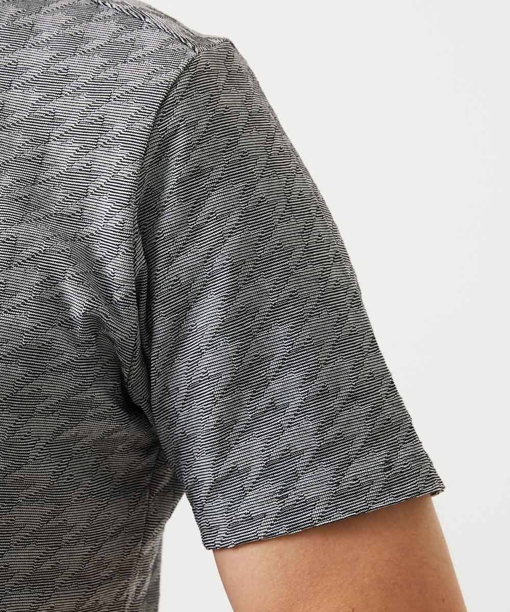 MNKGF60150 MICHEL KLEIN HOMME(ミッシェルクラン オム) 《日本製》千鳥リンクスVネック半袖カットソー ダークグレー