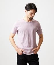 MNKGF61150 MICHEL KLEIN HOMME(ミッシェルクラン オム) 《日本製》スモーク柄クルーネック半袖カットソー ピンク
