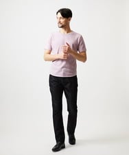 MNKGF61150 MICHEL KLEIN HOMME(ミッシェルクラン オム) 《日本製》スモーク柄クルーネック半袖カットソー ピンク