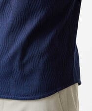 MNKGF61150 MICHEL KLEIN HOMME(ミッシェルクラン オム) 《日本製》スモーク柄クルーネック半袖カットソー ネイビー