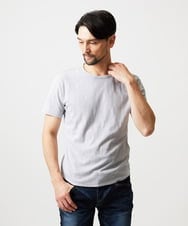 MNKGF61150 MICHEL KLEIN HOMME(ミッシェルクラン オム) 《日本製》スモーク柄クルーネック半袖カットソー ライトグレー