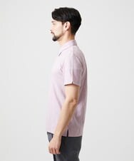 MNKGF62180 MICHEL KLEIN HOMME(ミッシェルクラン オム) 《日本製》スモーク柄ハーフジップ半袖ポロシャツ ピンク