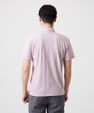 MNKGF62180 MICHEL KLEIN HOMME(ミッシェルクラン オム) 《日本製》スモーク柄ハーフジップ半袖ポロシャツ ピンク