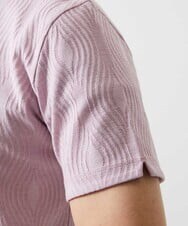 MNKGF62180 MICHEL KLEIN HOMME(ミッシェルクラン オム) 《日本製》スモーク柄ハーフジップ半袖ポロシャツ ピンク