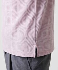 MNKGF62180 MICHEL KLEIN HOMME(ミッシェルクラン オム) 《日本製》スモーク柄ハーフジップ半袖ポロシャツ ピンク