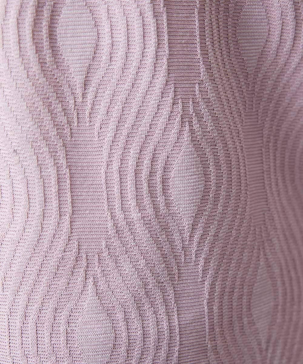 MNKGF62180 MICHEL KLEIN HOMME(ミッシェルクラン オム) 《日本製》スモーク柄ハーフジップ半袖ポロシャツ ピンク