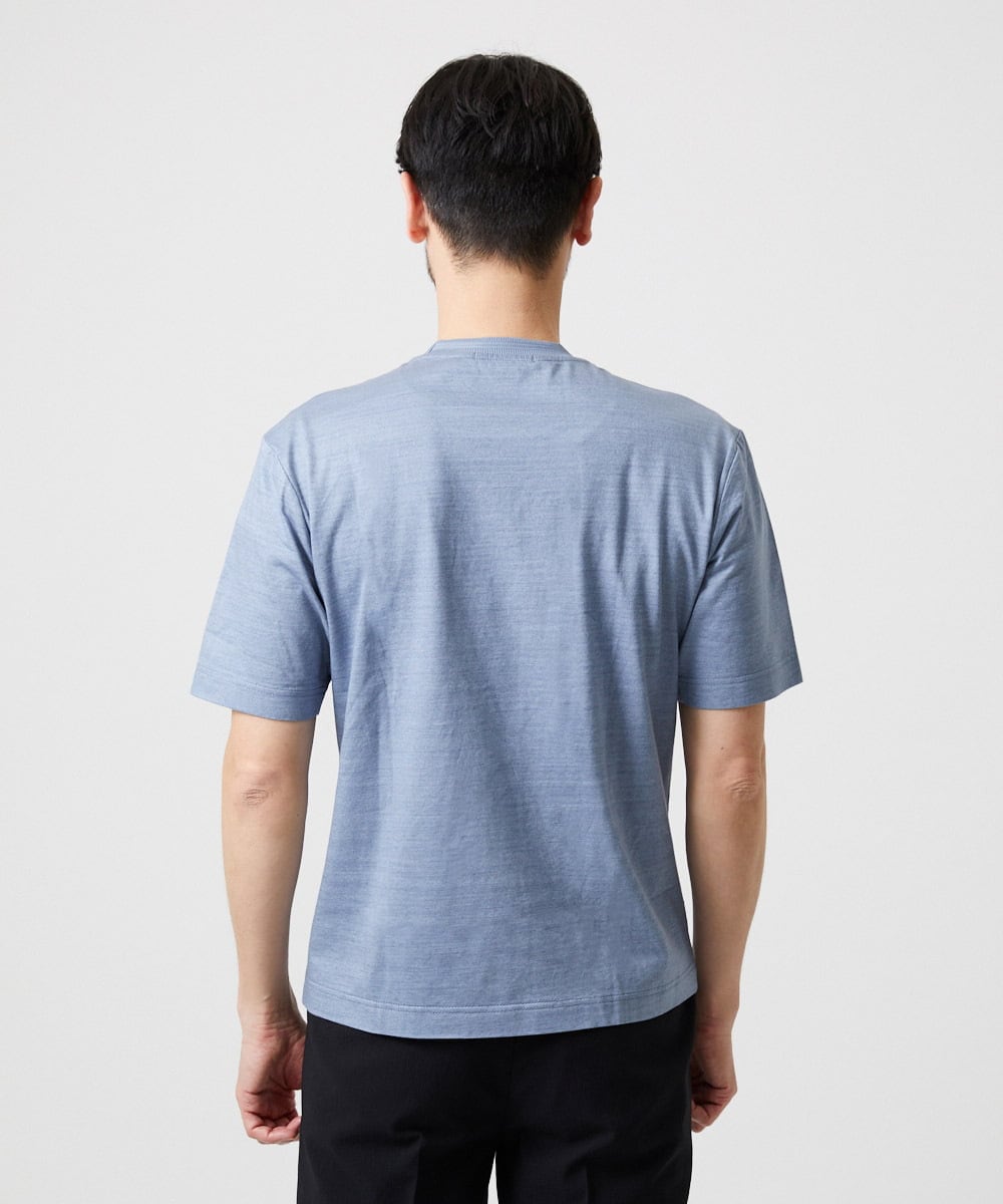 MNKGF71150 MICHEL KLEIN HOMME(ミッシェルクラン オム) 切り替えクルーネック半袖カットソー ライトブルー