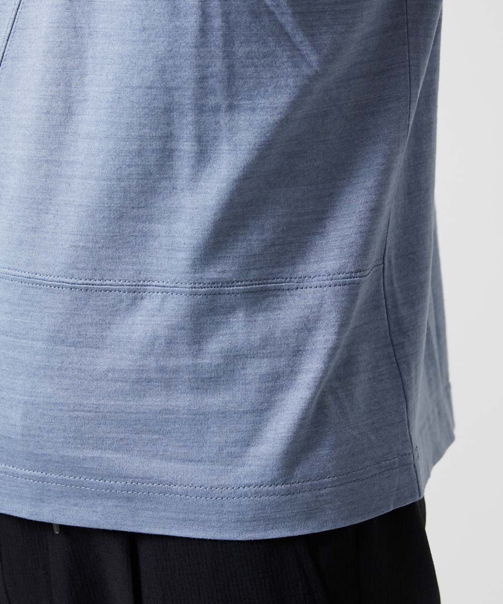 MNKGF71150 MICHEL KLEIN HOMME(ミッシェルクラン オム) 切り替えクルーネック半袖カットソー ライトブルー