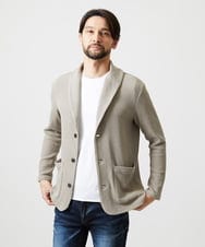 MNKGF73300 MICHEL KLEIN HOMME(ミッシェルクラン オム) ショールカラーウェーブカーディガン ベージュ