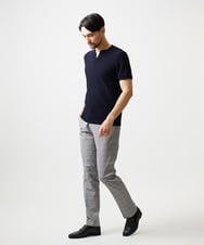 MNKGF76170 MICHEL KLEIN HOMME(ミッシェルクラン オム) キーネックウェーブ半袖カットソー ネイビー