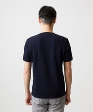 MNKGF76170 MICHEL KLEIN HOMME(ミッシェルクラン オム) キーネックウェーブ半袖カットソー ネイビー