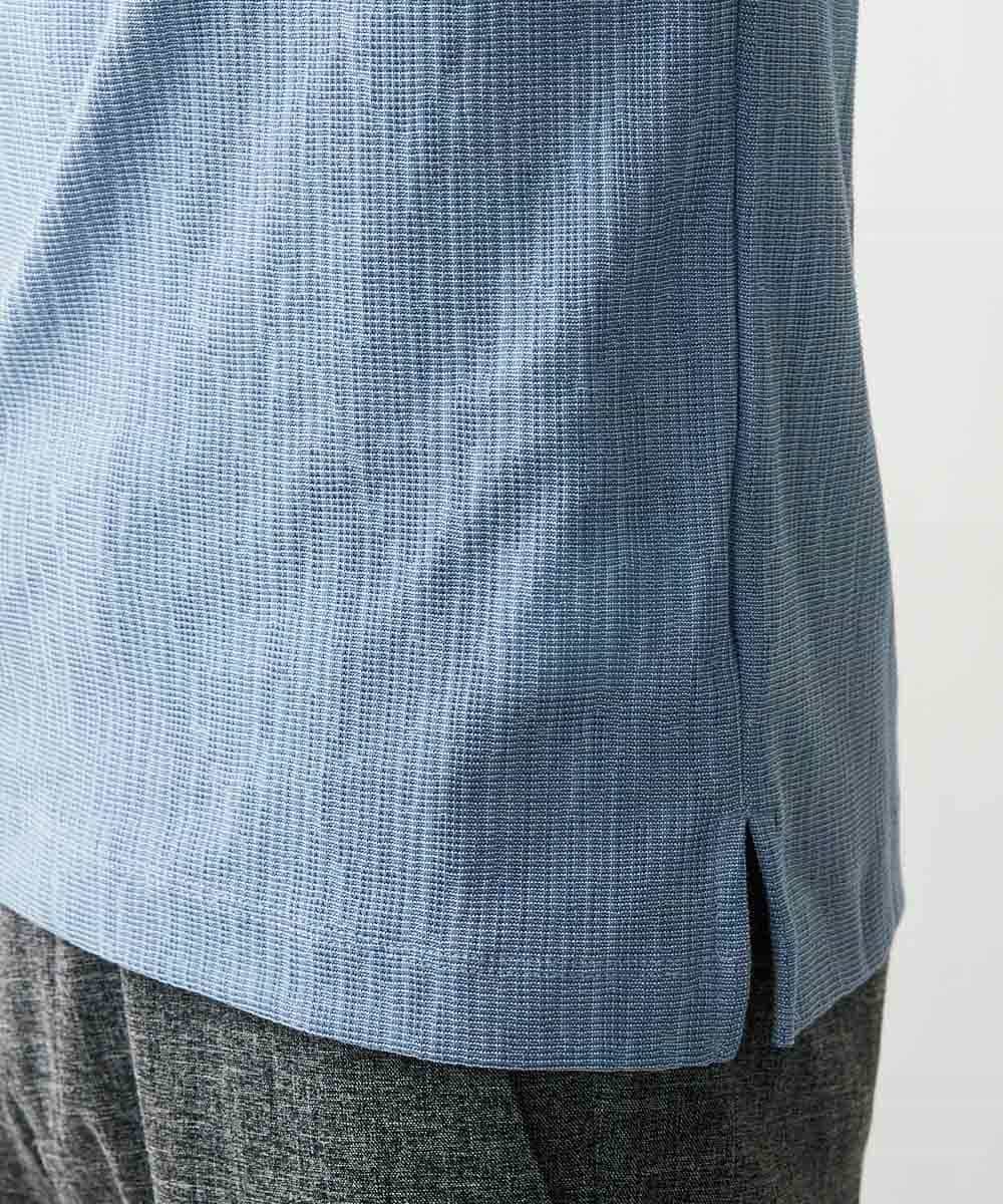 MNKGP22130 MICHEL KLEIN HOMME(ミッシェルクラン オム) オリジナル柄ポロシャツ ブルー(55)