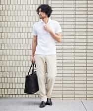 MNKGP22130 MICHEL KLEIN HOMME(ミッシェルクラン オム) オリジナル柄ポロシャツ ホワイト