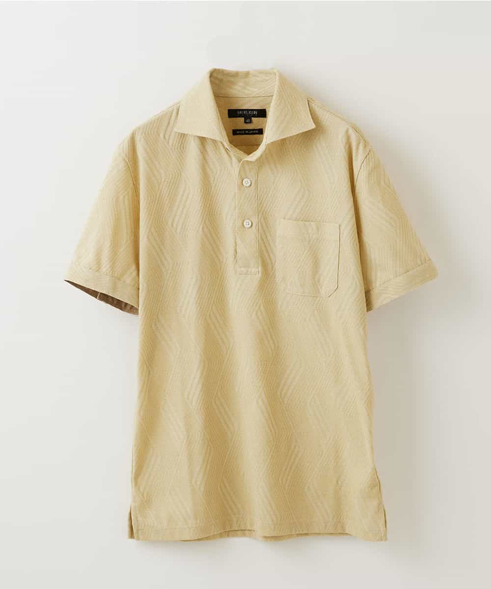 MNKGP23130 MICHEL KLEIN HOMME(ミッシェルクラン オム) オリジナル柄ポロシャツ ライトイエロー(20)