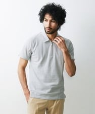 MNKGS02130 MICHEL KLEIN HOMME(ミッシェルクラン オム) 《日本製》幾何柄ポロシャツ ホワイト(90)
