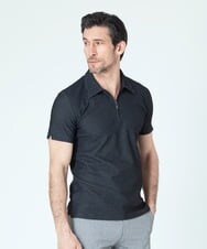 MNKGS02130 MICHEL KLEIN HOMME(ミッシェルクラン オム) 幾何柄ポロシャツ ダークグレー(93)