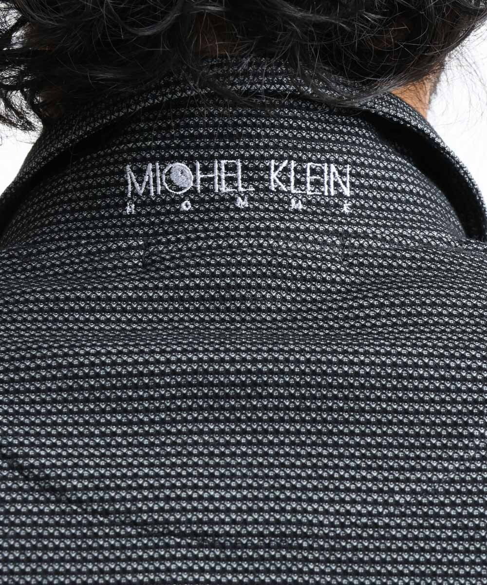 MNKGS02130 MICHEL KLEIN HOMME(ミッシェルクラン オム) 幾何柄ポロシャツ ダークグレー(93)