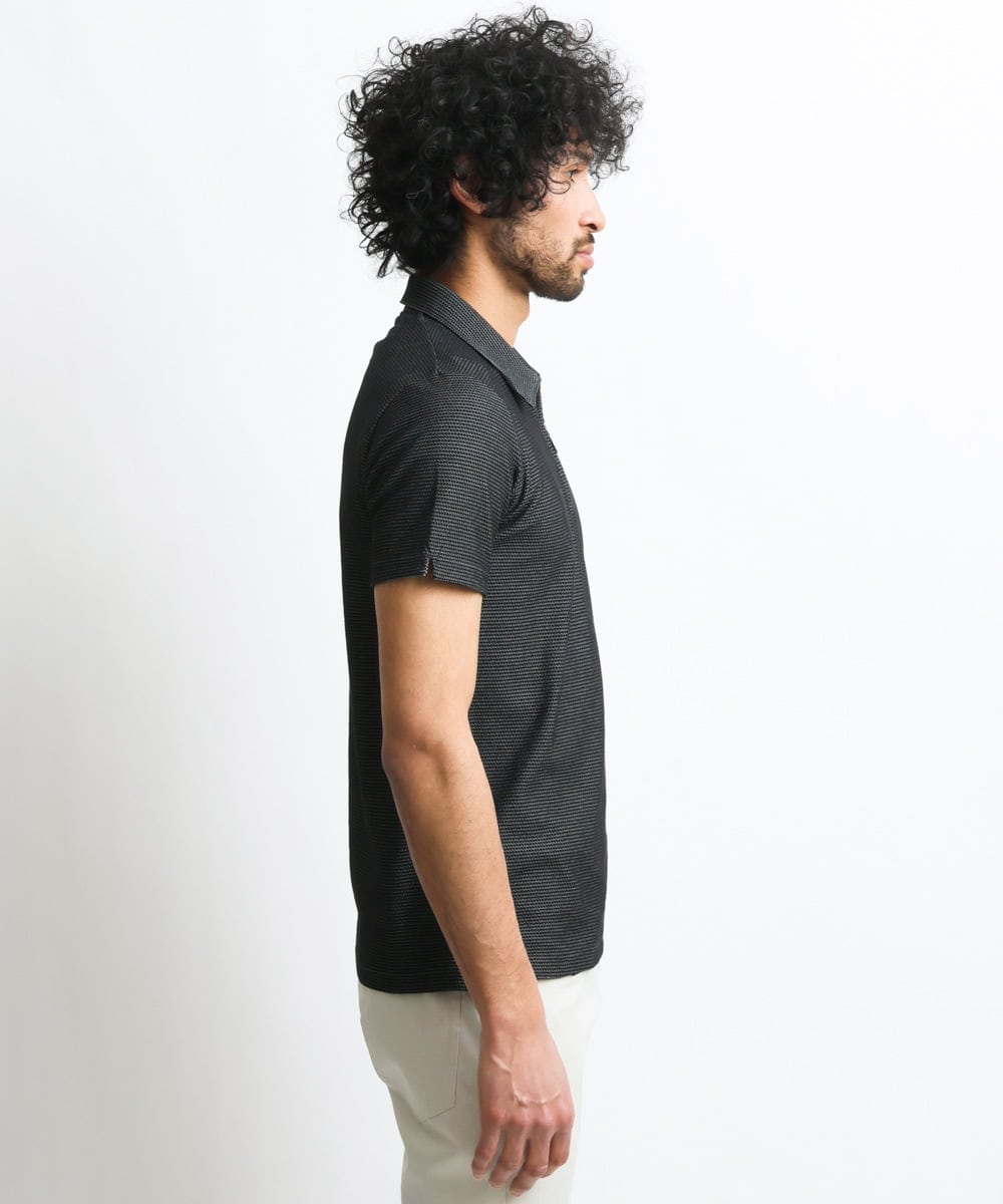 MNKGS02130 MICHEL KLEIN HOMME(ミッシェルクラン オム) 幾何柄ポロシャツ ダークグレー(93)