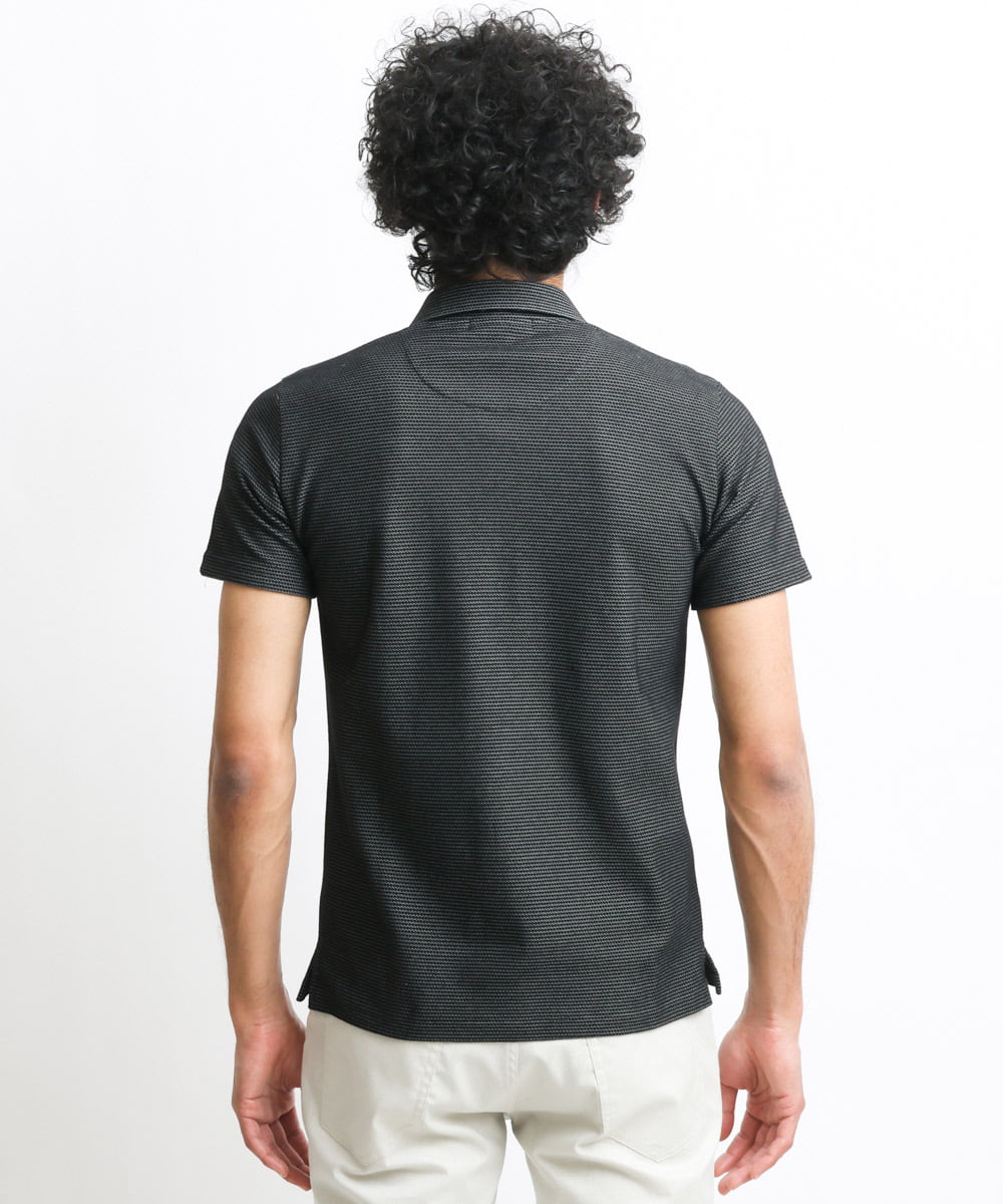 MNKGS02130 MICHEL KLEIN HOMME(ミッシェルクラン オム) 幾何柄ポロシャツ ダークグレー(93)