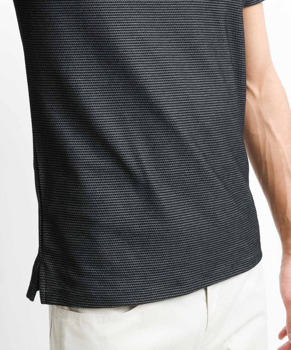 MNKGS02130 MICHEL KLEIN HOMME(ミッシェルクラン オム) 幾何柄ポロシャツ ダークグレー(93)