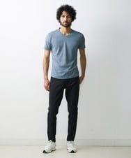MNKGS11110 MICHEL KLEIN HOMME(ミッシェルクラン オム) 【2023年モデル】《日本製》格子柄リンクス半袖カットソー ブルー(55)