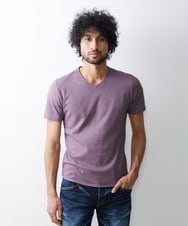 MNKGS11110 MICHEL KLEIN HOMME(ミッシェルクラン オム) 【2023年モデル】格子柄リンクス半袖カットソー パープル(63)