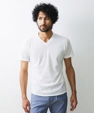 MNKGS11110 MICHEL KLEIN HOMME(ミッシェルクラン オム) 【2023年モデル】《日本製》格子柄リンクス半袖カットソー ホワイト(90)